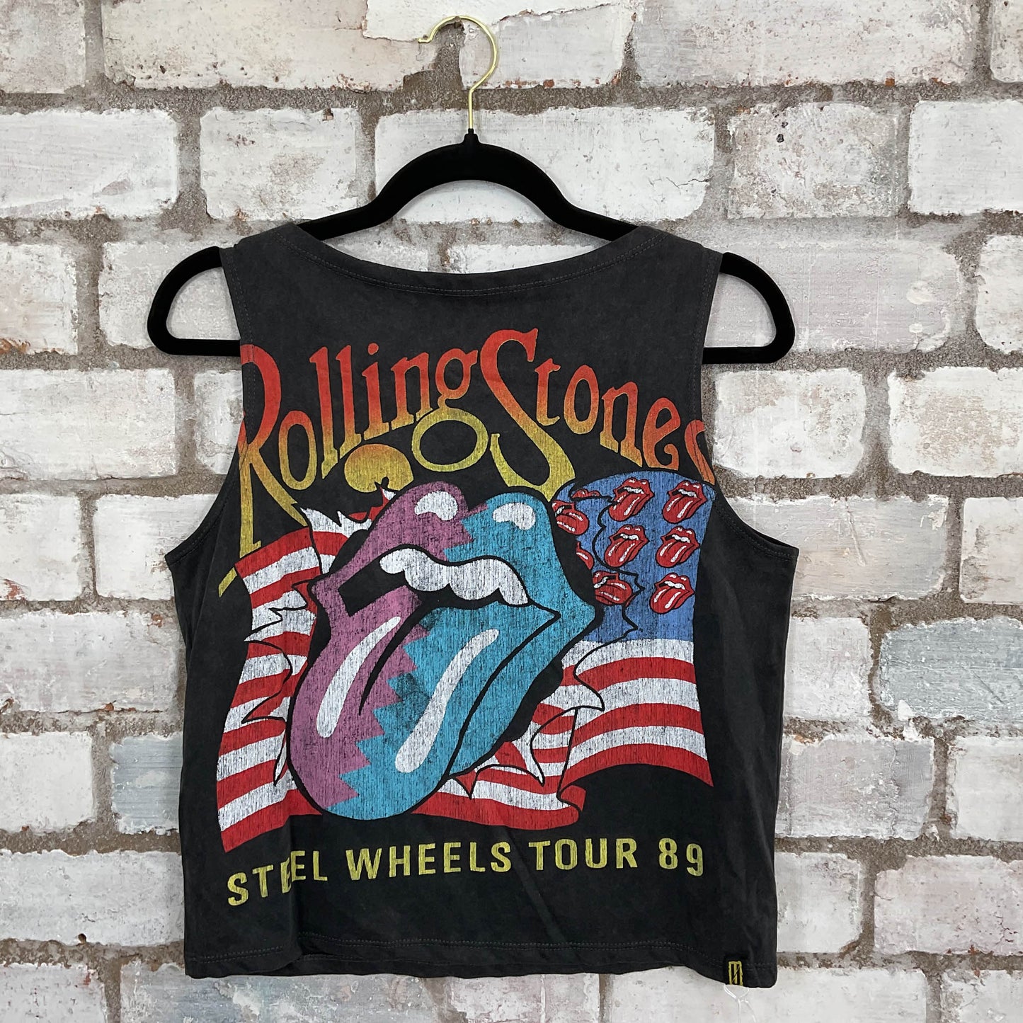 Stones Steel Wheels Tour  Racerback Unwantee Tank Top upcycled by Unwantees, sustainable fashion made in great Britain