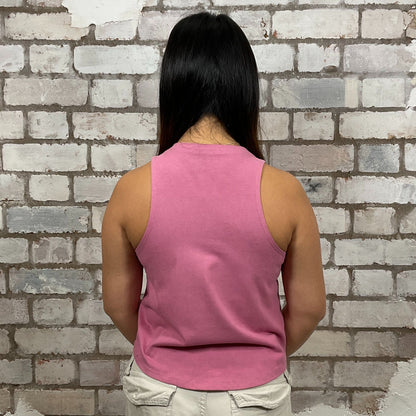 Peace Flower, Happy Graphic tank top in Dusty Pink Tshirt,  made from upcycled graphic band tshirt, punk rock style street wear, athleisure wear, unwantees is a sustainable fashion brand, we take unwanted graphic tshirts otherwise destined for landfill and recycle clothing into vest tops for sports wear or leisure.  Refashioned band merch, Slash Neck Sleeveless Top