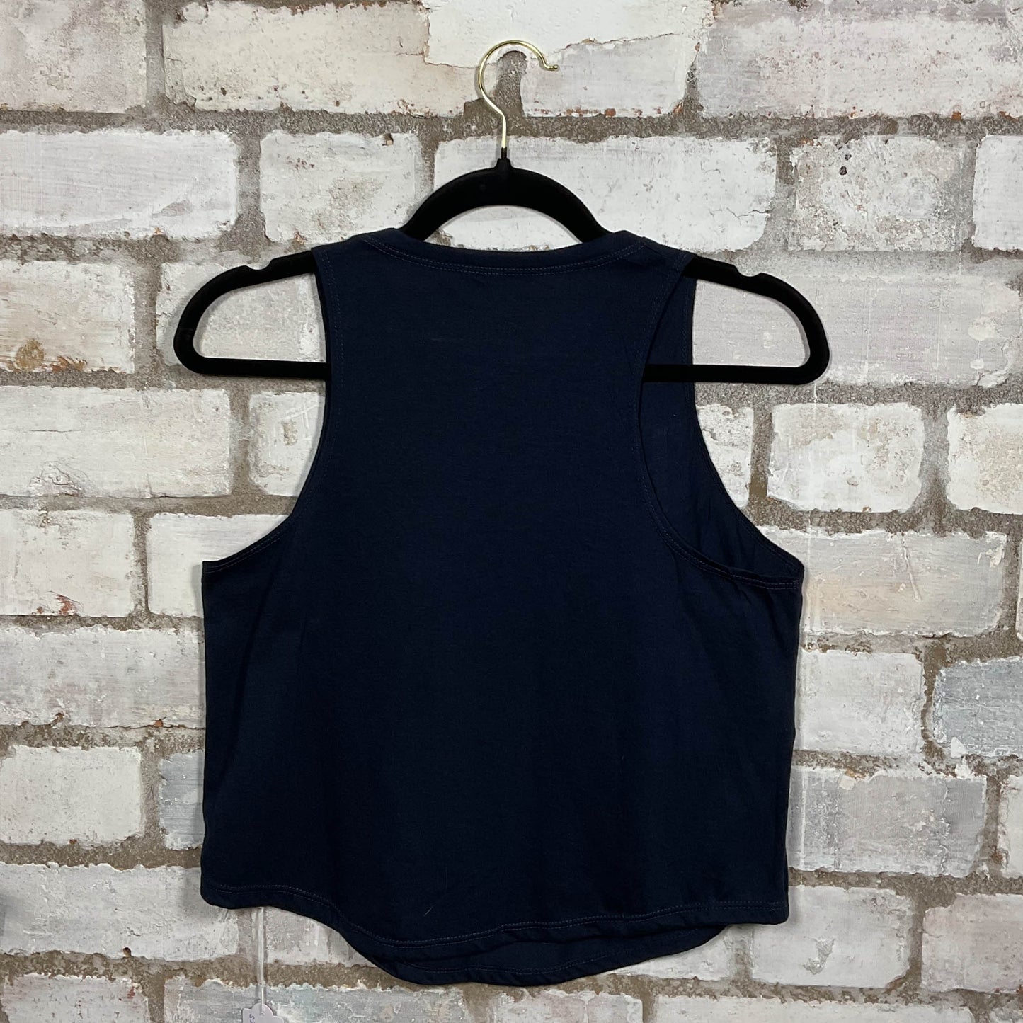 Rear View Blur Band Photo Tshirt merch graphics on blue cotton Racerback Tank Top upcycled by Unwantees, sustainable fashion made in Great Britain from vintage graphic tshirt 