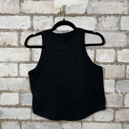 Rear View Good Morning I see The Assassins have Failed Racerback Tank Top upcycled by Unwantees, sustainable fashion made in great Britain from vintage graphic tshirt 
