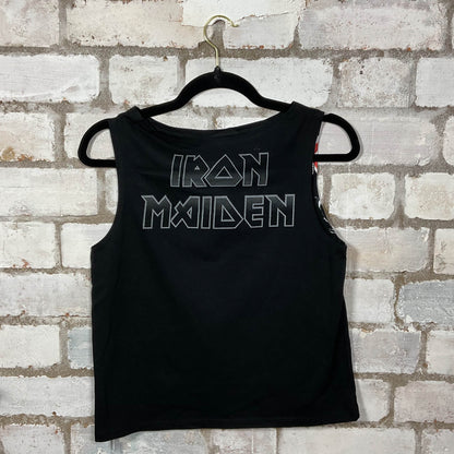 Rear View Iron maiden Killers Slash Neck Black Tank Top upcycled by Unwantees, sustainable fashion made in great Britain from vintage graphic tshirt 
