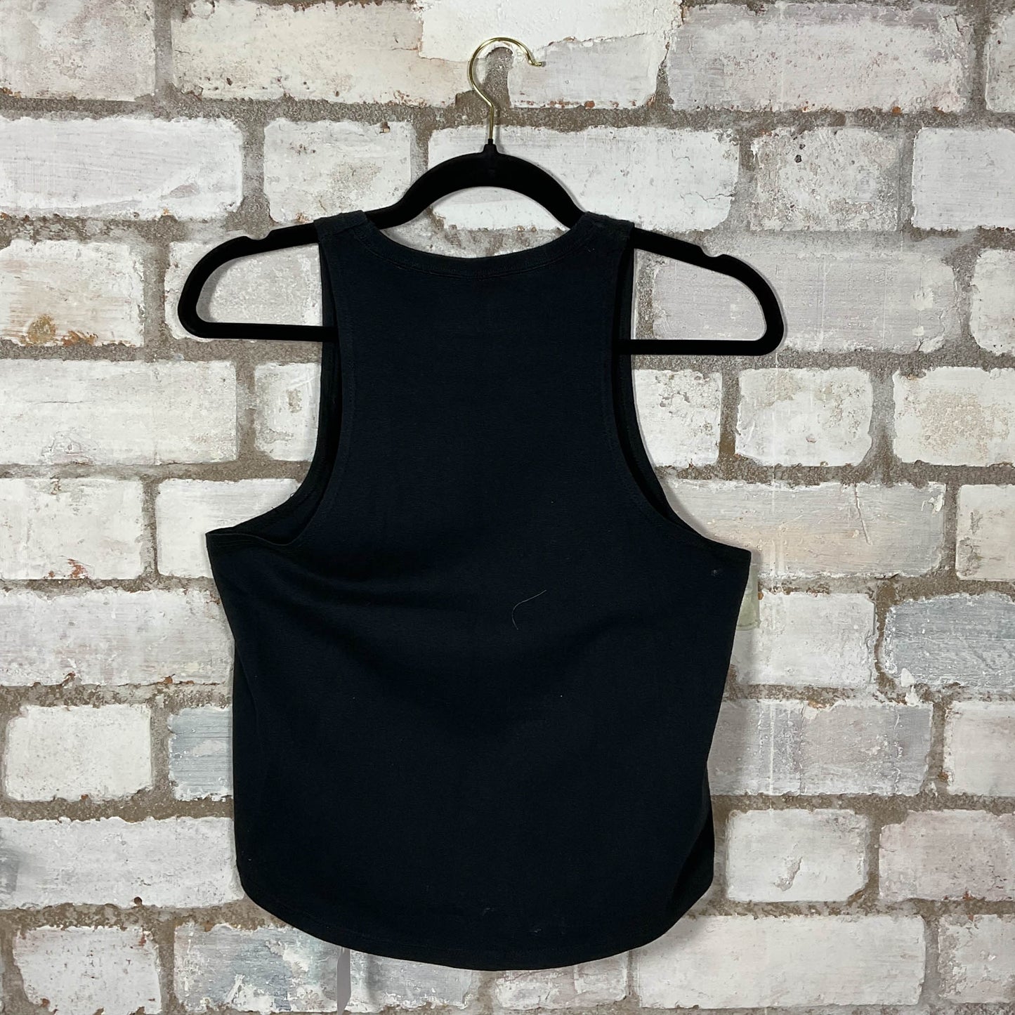 Close Up Patchwork Misfits iconic logo blood splattered Racerback Tank Top upcycled by Unwantees, sustainable fashion made in great Britain from vintage graphic tshirt 