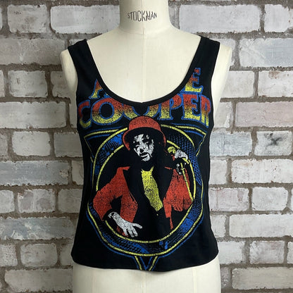 Alice Cooper Scoop neck Unwantee Graphic Vest, recycled tshirt by Unwantees
