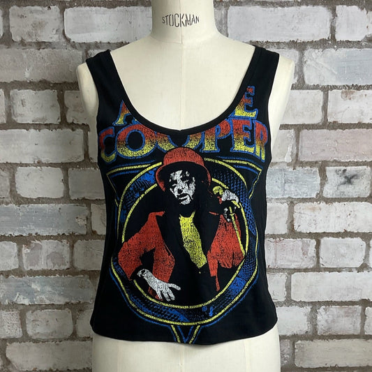 Alice Cooper Scoop neck Unwantee Graphic Vest, recycled tshirt by Unwantees
