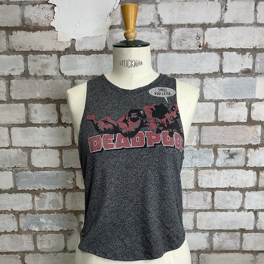Dark Grey marl Deadpool Smell you Later Racerback tank top, unwantees, vest top