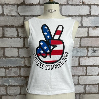 Endless Summer vest, Endless summer top, USA, Victory, Unwantees, recycled fashion, up cycled tshirt, quirk tank top print