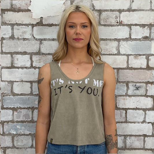 its not me its you graphic print vest top, recycled fashion by unwantees