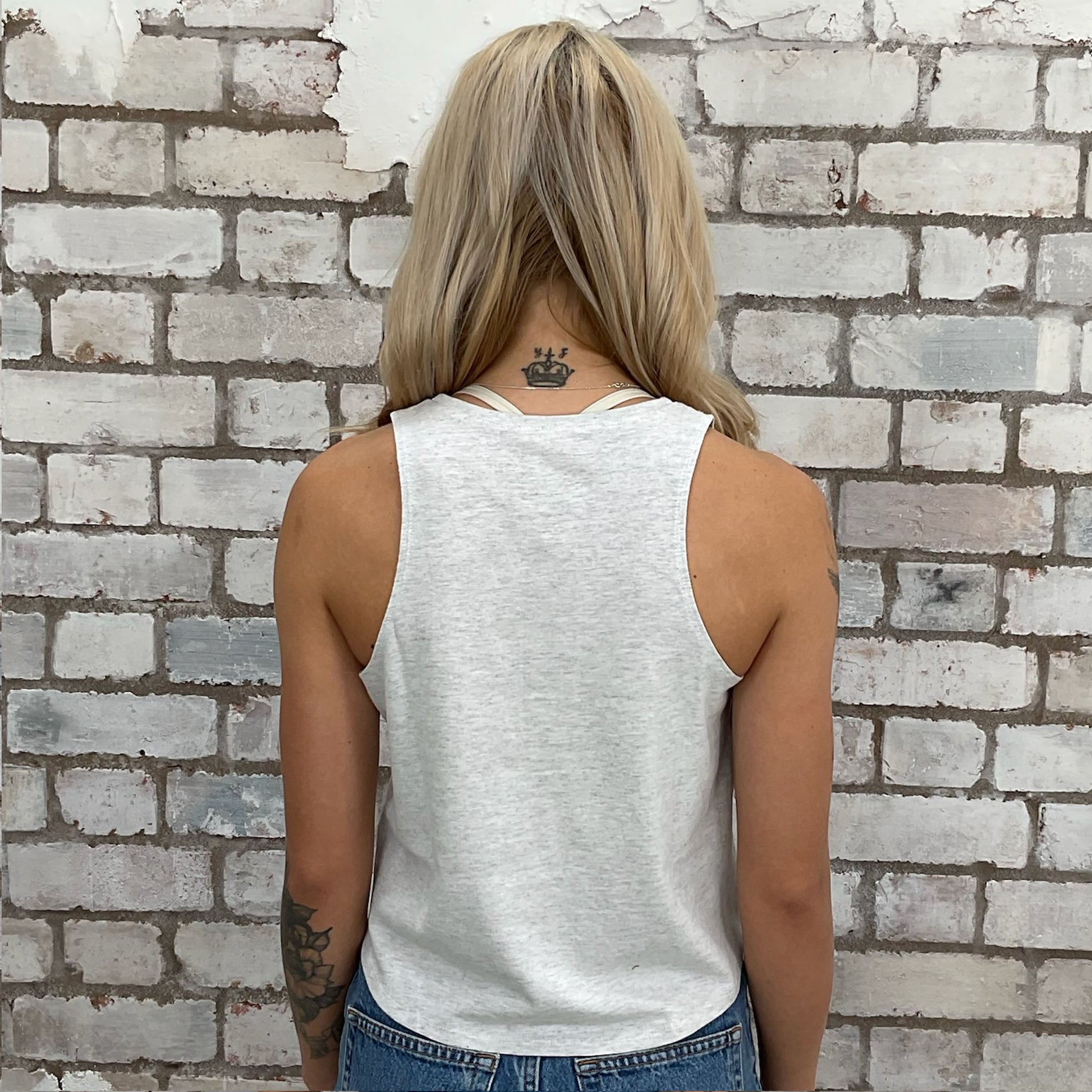 grey racerback tank top by unwantees
