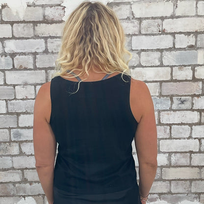 One-of-a-kind Reservoir Dogs classic film graphic Slash Neck Unwantee tank top back view, upcycled, sustainable, made in Britain