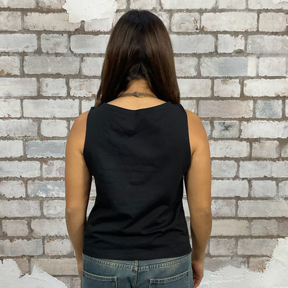 One-of-a-kind The Doors graphic Slash Neck Unwantee tank top back view, upcycled, sustainable, made in Britain